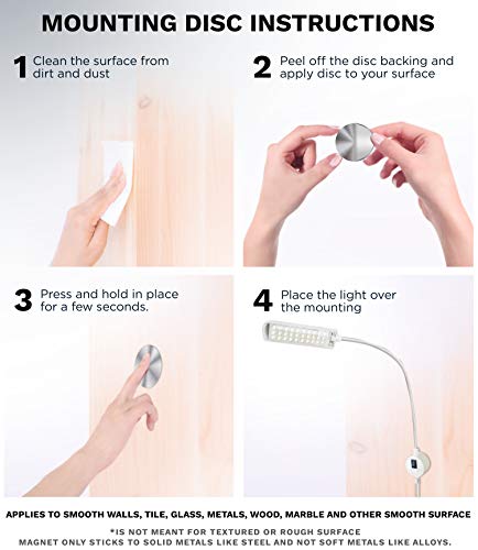 LED Lamp Magnetic Base, 30 LEDs, Extra Long Flexible Gooseneck, Sewing Machine, Work Light for Workbench, Metal Lathe, Machinist, Bench Grinder, Band Saw, Drill Press, Desk, flexable Light with DISC - Thumbnail 4