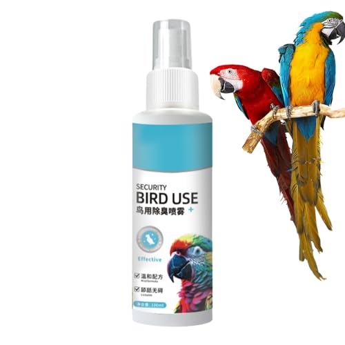 Spray Limpiador para Jaulas De Aves,100ml Seguro Y Potente Control De Olores - Solución Limpiadora De Jaulas De Pájaros con Desodorizante | para Aviario Juguetes Baño De Aves