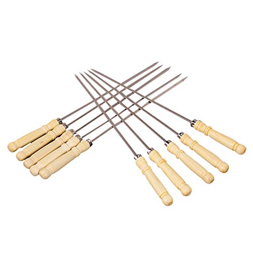 Sviqskr Roasting Forks chicken Wing Fork Wood Handle Stainless Steel Barbecue Sign Fork Combination Tool Kebab Kebab Barbecue Sign