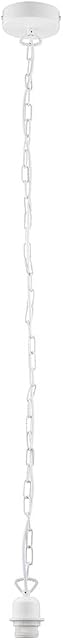 PRET White Pendant Cord Ceiling Light with Gloss White Chain E27 Edison Fitting