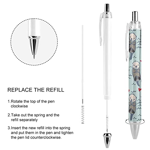 Bolígrafo retráctil de tinta azul y trazo fluido Cute Otter Love para notas impecables 4