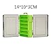 AOTPA Bait Container Fishing Gear Storage Box Doublex Sided Fishing Tackle Box Double-decker Sub-bait Box 12/14 Compartments Bait Lure Storage Box Fishing Gear Storage Box(D,Small)