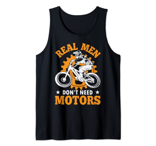 Herren real men don't need motors fun fahrrad radfahren grafik tank top