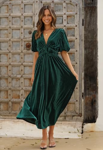Image of Maxigerui Women's Velvet Maxi Dress Formal Dresses for Wedding Guest Dress
