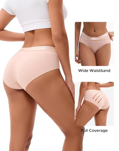 Image of INNERSY Womens Underwear Cotton Briefs Postpartum High Waisted Panties 5 Pack