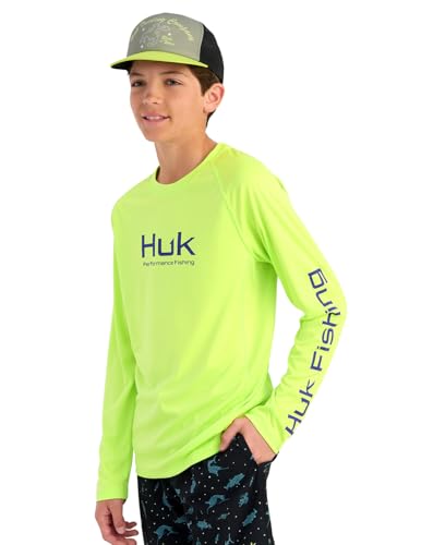 Catálogo de Ropa de Pesca para Niño los más solicitados. 49 HUK Pursuit - Camisa de Pesca Unisex de Manga Larga para niños, Verde Afilado, Large