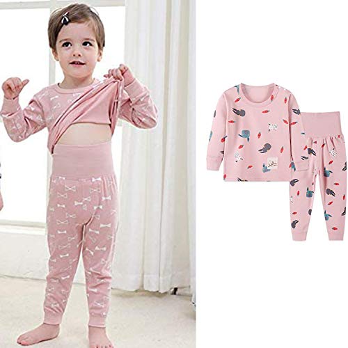 Conjunto de roupas infantis de pijama listrado, calça estampada, blusa + conjunto de roupas de coelh