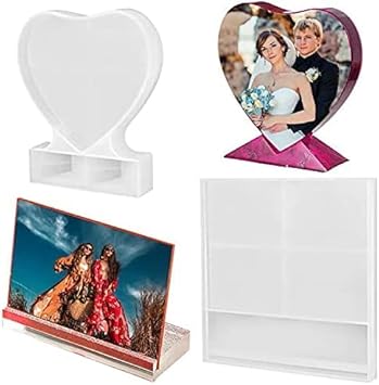 Silicon Photo Frame Mold QR Code Mold for Resin Heart Shape and Rectangle Shape DIY Crafts Handmade Personalised Gifts