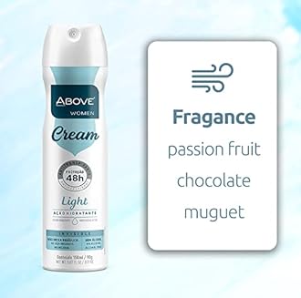 ABOVE Light - 48 Hours Cream Antiperspirant Deodorant Set for Women - Notes of Passion Fruit - Dry Spray Protects Against Sweat and Body Odor - Offers Instant Freshness - Alcohol Free - 4 pc