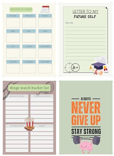 Image of KAANUKA A5 Notebook, 172 Pages, 80 GSM, Ruled, Themed Journals, Notebook For Home, Office, Personal Diary With Trackers, Best For Gifting