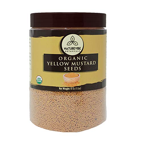 Naturevibe Botanicals Organic Yellow Mustard Seeds, 16 oz, Package May Vary