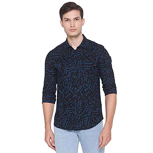 Image of Spykar Men's Printed Slim Fit Shirt