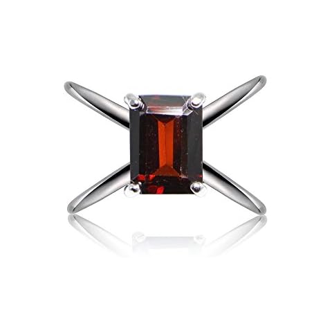 Ice Gems Sterling Silver African Garnet Octagon-Cut Criss Cross Ring, Size 7 Cover