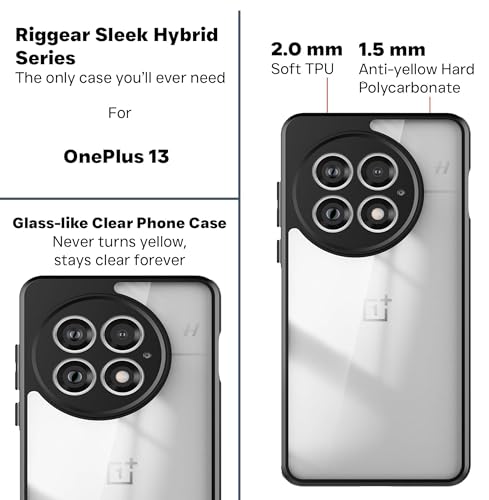 Image of Hybrid Shockproof Back Cover Case for OnePlus 13R 5G | Hard Back Cover Case for OnePlus 13R 5G (PC & TPU, Transparent Clear Back)