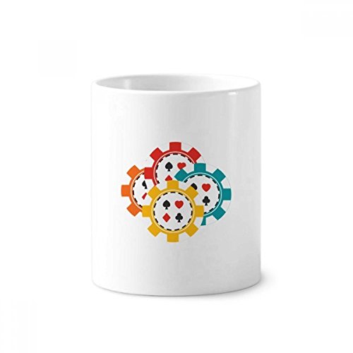 Gobelet brosse à dents céramique casino tasse blanche 350ml porte-stylo bureau