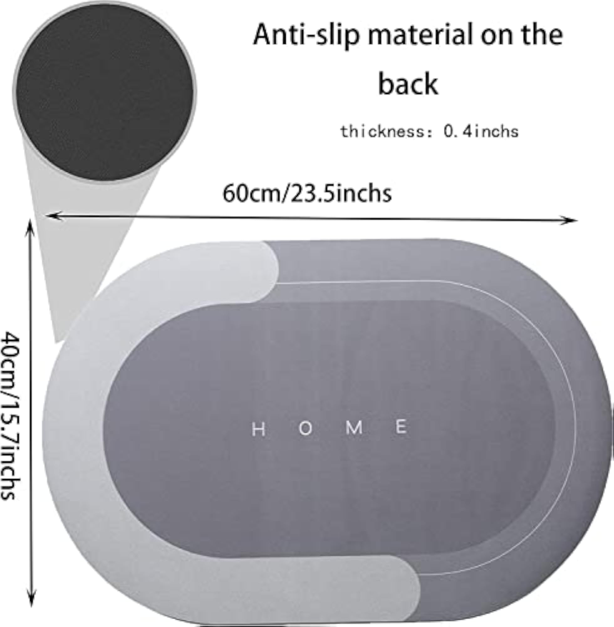 Super Absorbent Quick Dry Rubber Backed Bath Rug