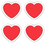 Aufkleber: 150 mm, 4 Stück - mega rotes Herz Emoticon, großes Vinyl Deko Sticker Set