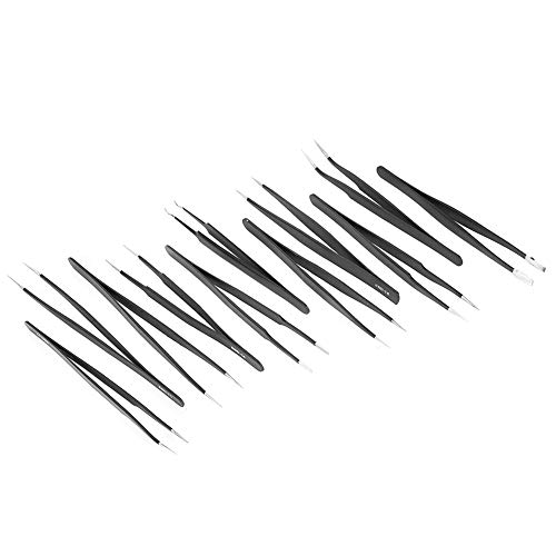11Pcs Pointed Tweezers Set Anti-Static Stainless Steel Long Pointed Tweezer Kit Fit for Jewelry-Making, Electronics - Image 3