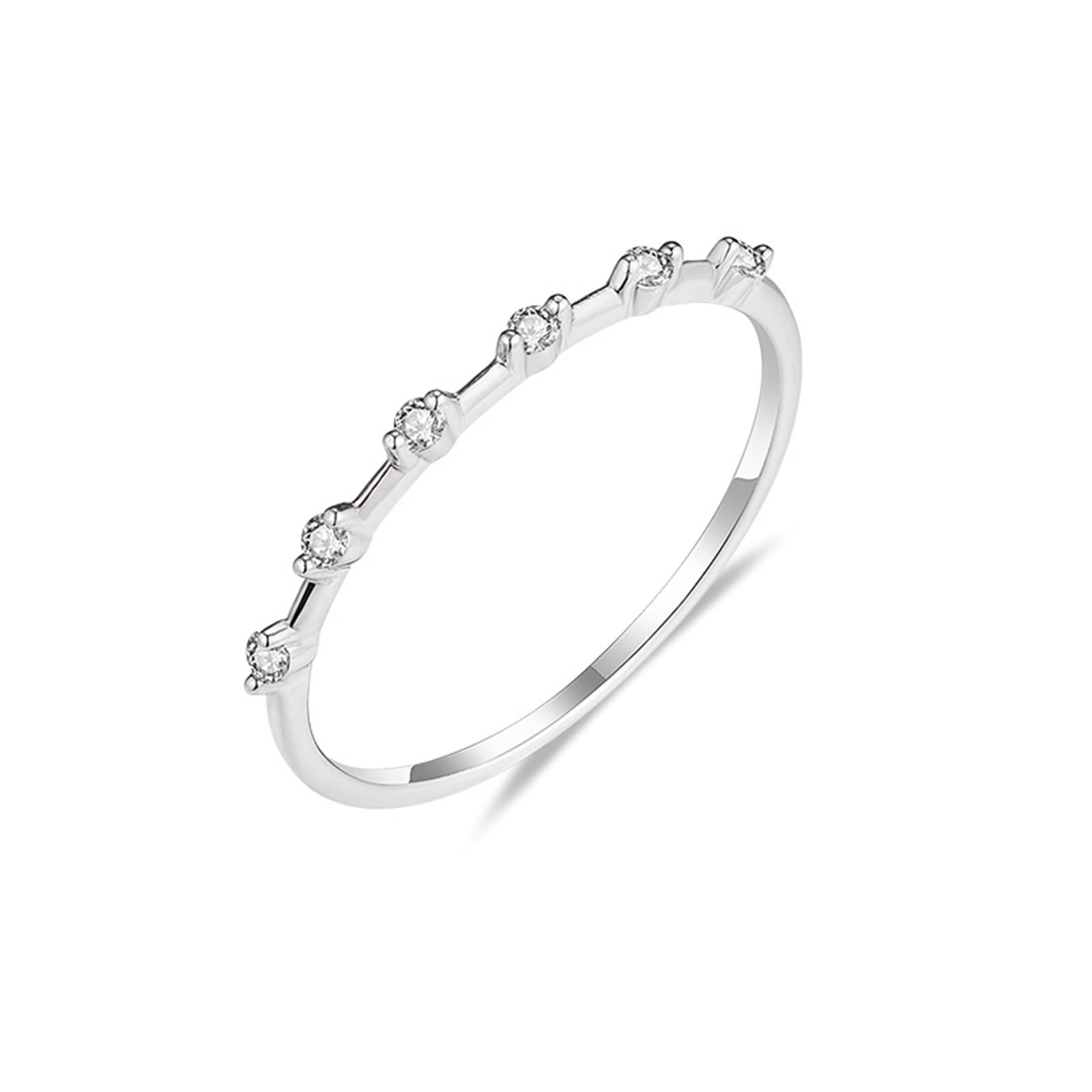 KnSam Anillo de boda de oro blanco de 9 K/14 K/18 K, joyería auténtica, creada en laboratorio, anillo de compromiso de diamante fino, 18/14/9 quilates, talla 47 – 70