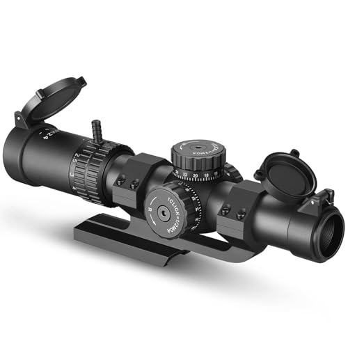 EZshoot 1-4x24 LPVO Rifle Scope - Second Focal Plane with Dual Illuminated BDC Reticle, Zero Reset