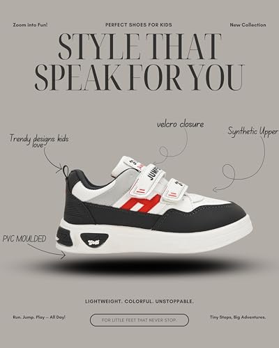 Image of G&D Jumpers Unisex Kids Shoe with Memory Foam EVA Sole | Leather Rexine Upper Breathable, Lightweight | Comfortable & Durable Stylish Indoor & Outdoor | Casual Sneakers