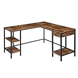 Leistungsstarke Aufbewahrungsfunktion: Die 2 Regale auf der linken und rechten Seite des Schreibtisch bieten viel Platz zur Aufbewahrung Ihrer unordentlichen Schreibtischsachen. Entfernen Sie eine Lage Regale für den Mainframe und machen Sie sich nie wieder Sorgen