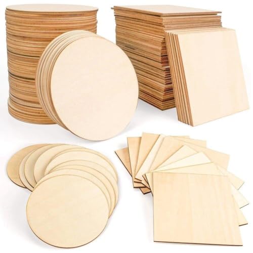 Peinture sur bois sans bavure : 50 tranches de bois vierges poncées pour DIY - 6