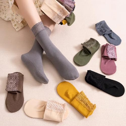Fashion Lace Warmer Socks, Autumn and Winter Lace Warmer Socks, Lace Frilly Socks for Women4