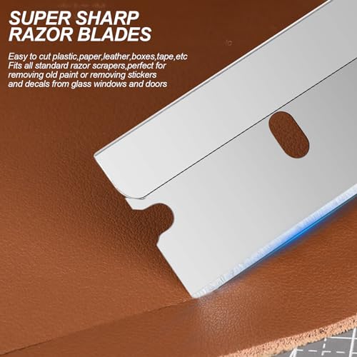 Ersatzklingen Ceranfeldschaber 100Stück, Razor Blades Metall Schaber Klingen, Ceranfeldschaber Klingen, Doppelseitige Schaberklingen Herdkratzer Ersatzklingen für Glasschaber Kochfeld Schaber