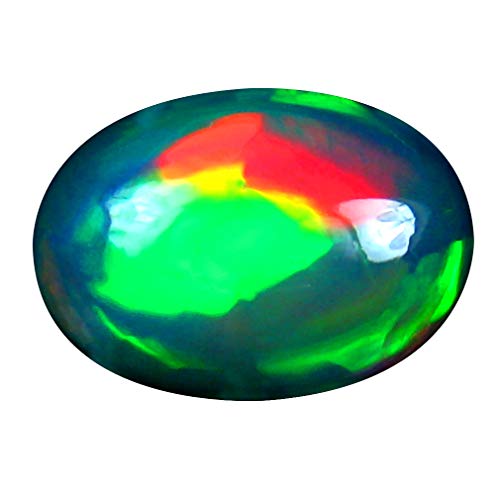Opale arc-en-ciel éthiopienne naturelle 4.34 ct, cabochon ovale pour bijoux et pierre précieuse