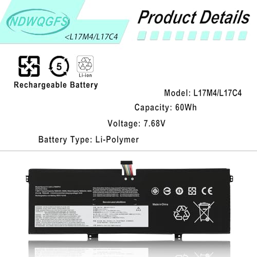 Image of L17C4PH1 L17M4PH1 Laptop Battery for Lenovo Yoga Lenovo Yoga 7 Pro Pro-13IKB C930 C930-13IKB C930-13IKB-81EQ 81C4 81EQ Series L17M4PH2 L17L4PH2 5B10Q82425 5B10Q82426