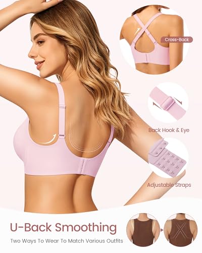 Image of Gailife Smooth Wireless Jelly Bras for Women No Underwire Seamless Push Up Bra Full Coverage Soft Suppor Tshirt Bralettes