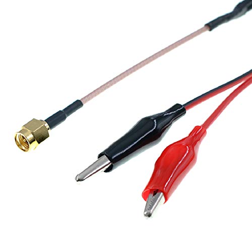 Image of SMA Male to Dual Alligator Clips Test Lead, RG316 50cm /19.5 inch Coaxial Cable, for RF Signal Testing, Laboratory Measurement, Electronic DIY and Precision Diagnostics (2 Pack)