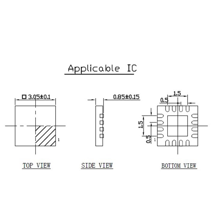 Wiring Connecting Terminals - QFN16 MLF16 Burn in Socket NP506-016-027-C-G IC Test Socket Pitch 0.4mm Open Top Size 3 * 3 Socket Programming Socket Connector