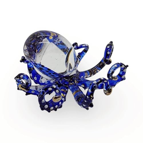 Figura Decorativa de Pulpo en Vidrio Soplado 2.25" Azul Oscuro miniatura 7