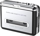 Reproductor de casete – Grabador portátil con auriculares – Convierte cintas de audio en MP3 digital, compatible con ordenador portátil/PC/Mac, para entretenimiento, viajes, deportes ligeros (plata)