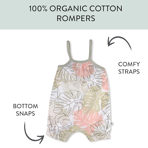 HonestBaby Romper and Ruffle Bodysuit Dress 100% Organic Cotton for Infant Baby and Toddler Girls3