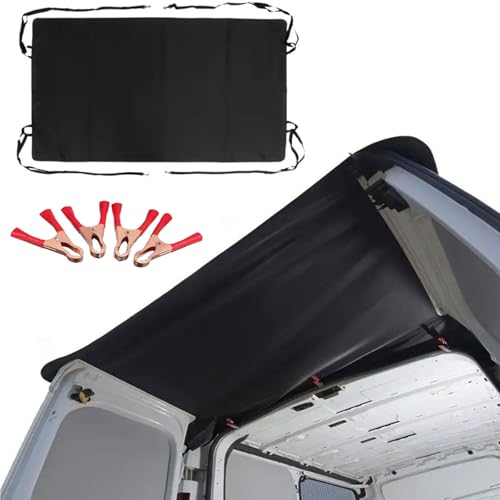 Campervans Rear Barn Door Awning Cover, Rear Barn Door Canopy Cover Weather Protection Large Size, Waterproof Sun Shade Cover compatible with a variety of cars, Black