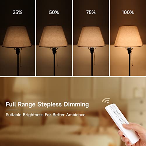 Image of Indoor Dimmer for String Lights, Remote Control Light Dimmer Plug in | Dimmer Plug With Remote & Timer,2 and 3 Prong Adapter, 100FT Range for Dimmable LED /Tungsten Bulb /Patio Lights /Table Lamp