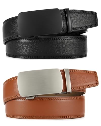 Image of CHAOREN Leather Ratchet Belt Men 2 Pack - Customizable Fit, Effortless Style (35mm)