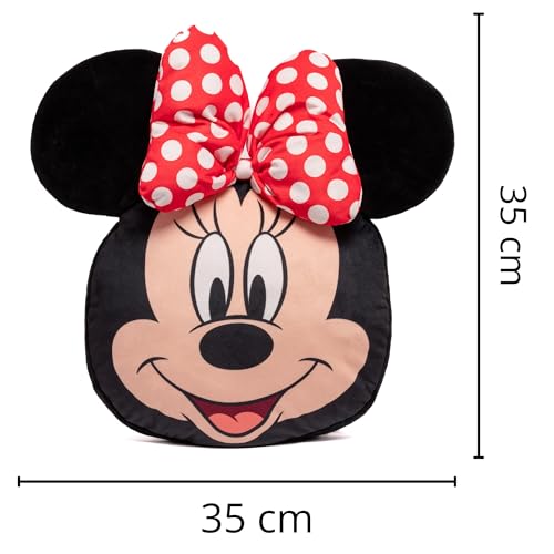Image of Mirada Mickey Bow Cushion - Soft Toy, Stuffed Plush Pillow, for Kids, Girls & Boys, Room Decor - 35cm