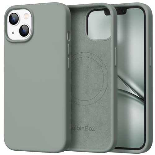 Image of GolbinBox Magnetic for iPhone 13 /14 Case, Silicone Cover, Calke Green