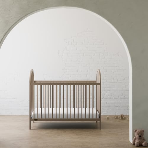 Image of Graco Olivia 3-in-1 Convertible Crib - GREENGUARD Gold Certified, 100% Solid Wood, Fits Standard Baby Crib Mattress, Converts to Toddler Bed and Daybed, 4 Adjustable Mattress Heights (Taupe)