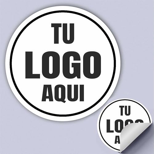 100 pegatinas personalizables, etiquetas con logotipo o imagen, vinilo impreso, para regalos, comuniones, cumpleaños, fiestas, publicidad, embalaje, VARIOS TAMAÑOS DISPONIBLES (7 cm, Redonda)