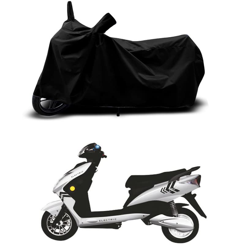 Image of 100% Scratchproof /UV-Rays /Heat Protection /Birds Dropping /Water Resistant /Dust Proof /Waterproof /Bike Scooty Two Wheeler Body Cover Compatible for Kinetic Green Zing STD All Varient[Black]