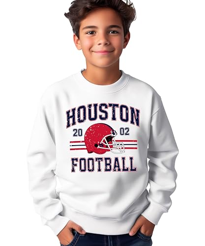 Olive Loves Apple Vintage Houston 2002 Football Sweatshirt for Men Women and Kids Red and Blue Pullover2