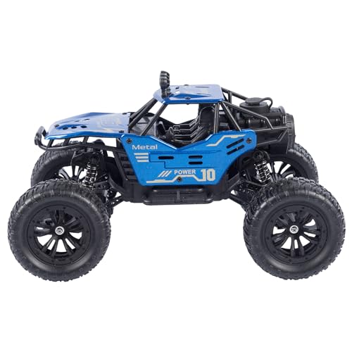 Image of RC Rock Crawler Car 2WD | Off-Road Remote Control Monster | Smoke Effect | Auto Mode | Alloy Body | Rechargeable Battery| Durable Suspension | Standard Size for Kids 6+ & Adults | Dark Blue