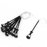 Ruilogod 10pcs Black Plastic 1:100 Model Lamppost White LED Street Light 2.12