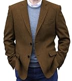 Mens Tweed Blazer Tweed Jacket Mens Sport Coats and Blazers Wedding Blazer Causal Jacket for Men,XL Brown