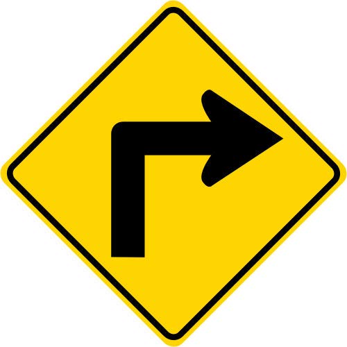 Amazon.co.jp: 右折シンボル 道路 道路 警告 交通標識 プラークと標識